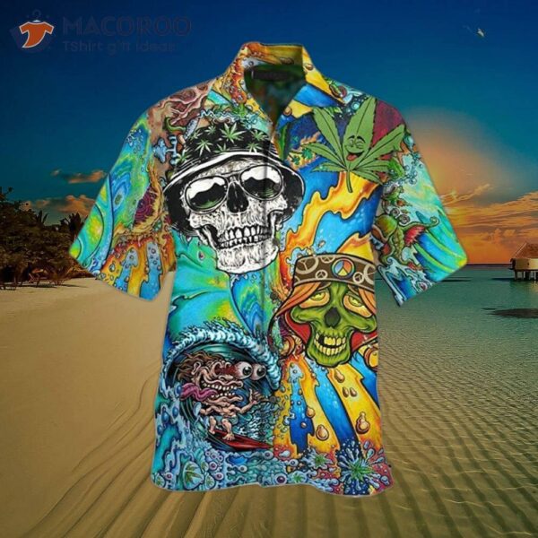 Skull Pineapple Tropical Hawaiian Shirt Summer Funny Casual