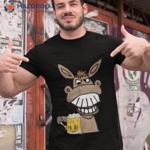 Smileteesfunny Funny Donkey Drinking Beer Satire Shirt