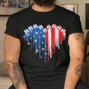 soccer balls heart american flag indepedence day s boys shirt tshirt