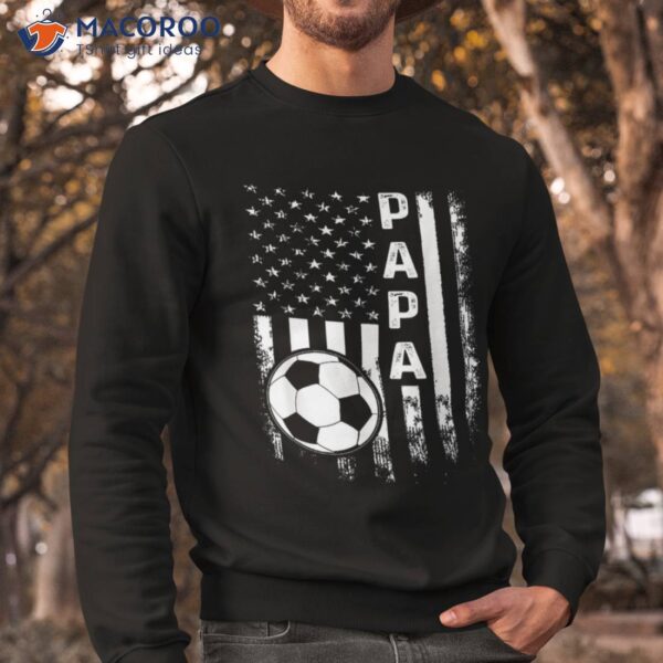 Soccer Papa American Flag Vintage Christmas Xmas Shirt