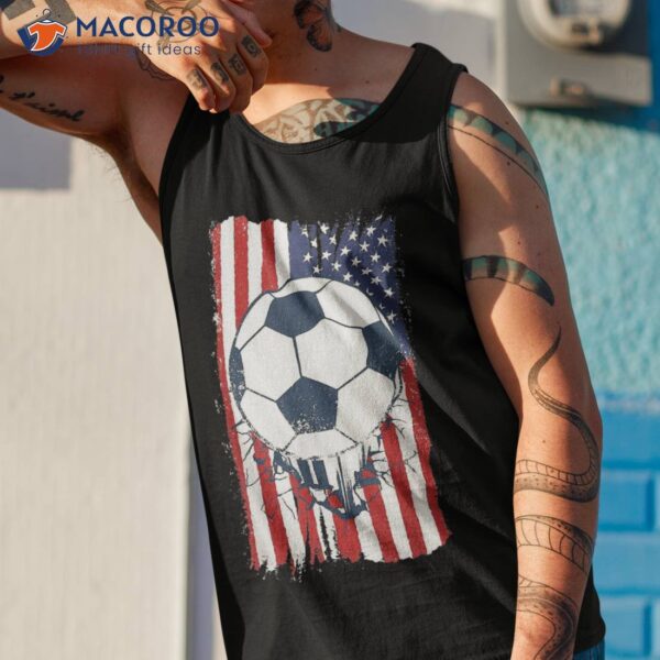 Soccer Usa Flag Tshirt, Ball Graphic Boys Kids Shirt