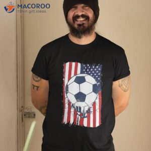 Soccer Usa Flag Tshirt, Ball Graphic Boys Kids Shirt