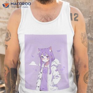 soft pastel girl in captivating anime style shirt tank top