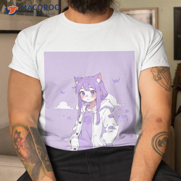 Soft Pastel Girl In Captivating Anime Style Shirt