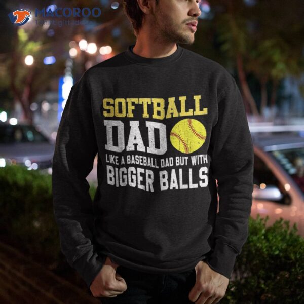 Softball Dad Like A Baseball But With Bigger Balls Father’s Shirt