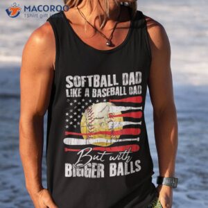 softball dad like a baseball us flag fathers day shirt tank top