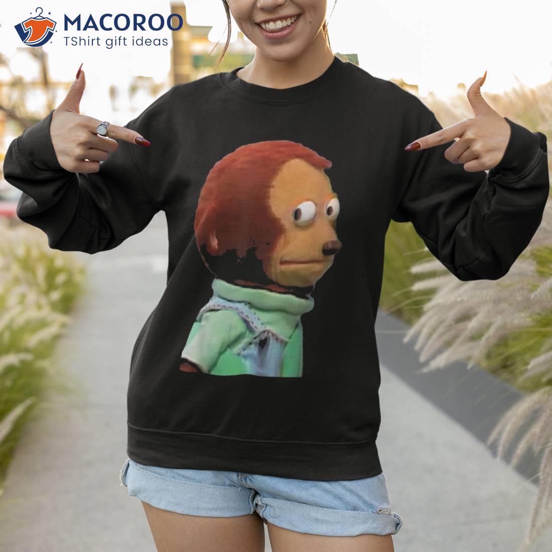Awkward Look Meme Monkey Puppet Meme Sweatshirt