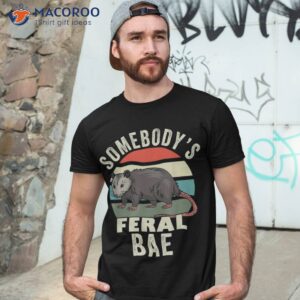 Somebody’s Feral Bae Cat Mom Animal Lover Retro Shirt