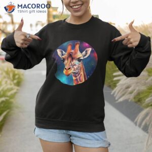 space giraffe galaxy in shirt sweatshirt