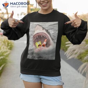 spongebob squarepants shark attack humorous shirt sweatshirt