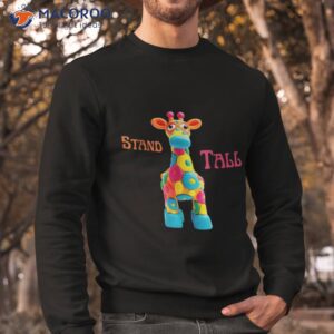 stand tall colourful giraffe shirt sweatshirt