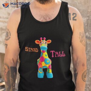 stand tall colourful giraffe shirt tank top