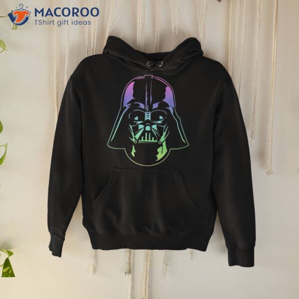 Star Wars Darth Vader Head Neon Gradient Graphic Shirt