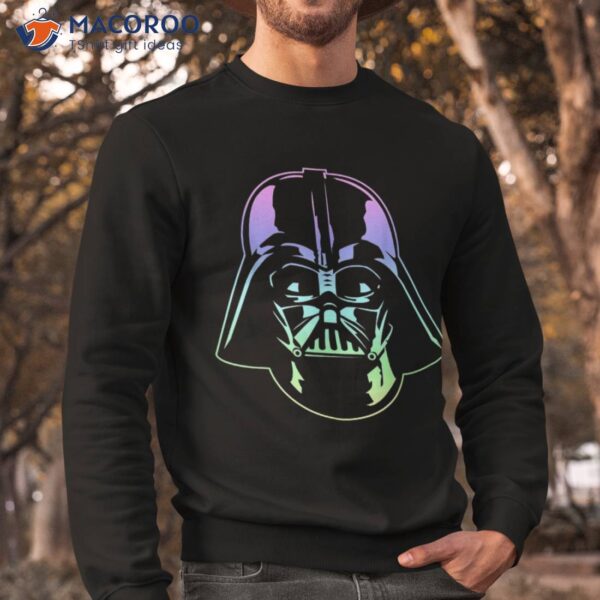 Star Wars Darth Vader Head Neon Gradient Graphic Shirt