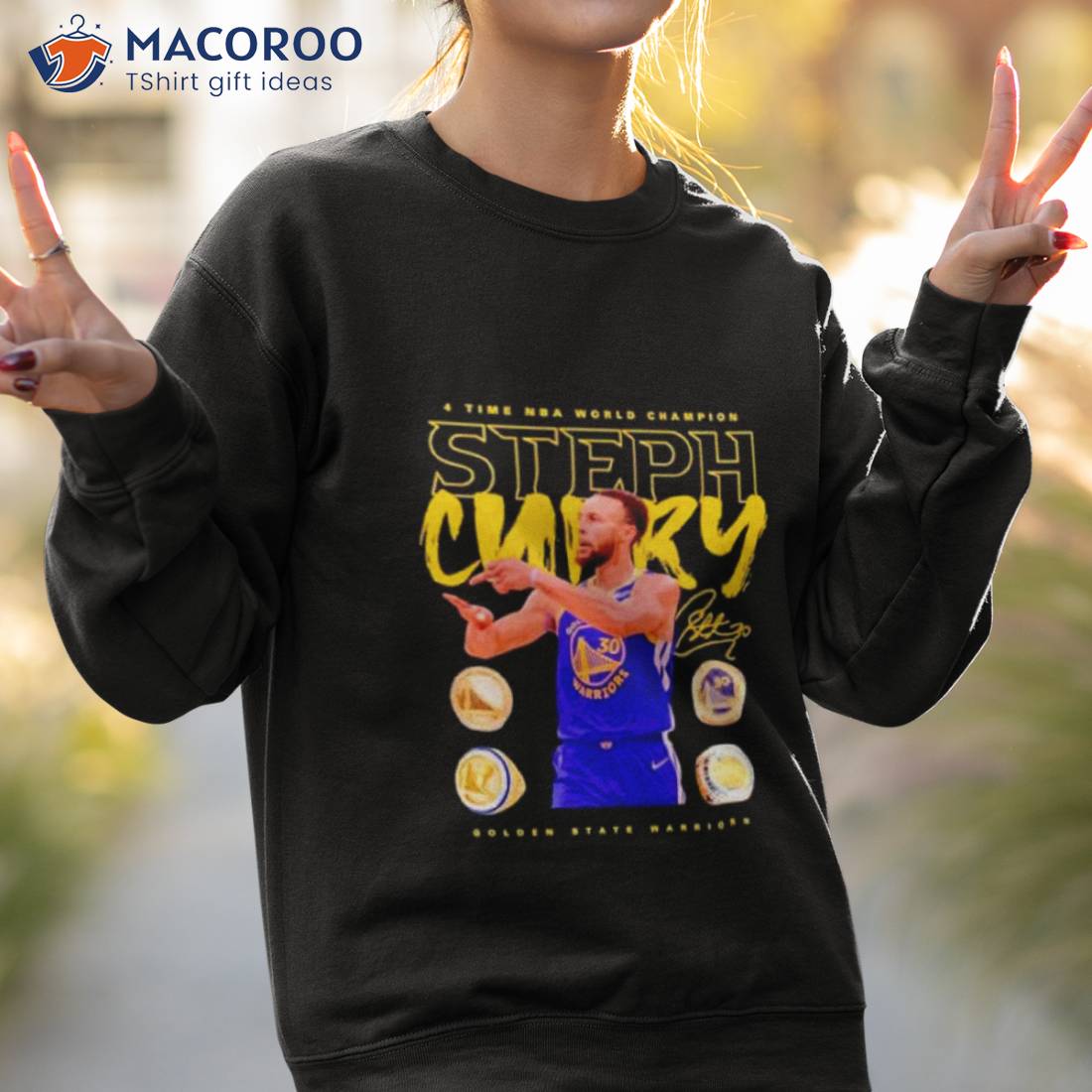 Steph Curry 4 Rings Celebration | Kids T-Shirt