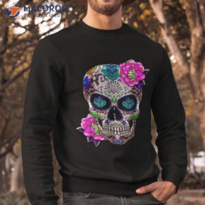 sugar skull day of the dead cool bone head skulls gift idea shirt sweatshirt