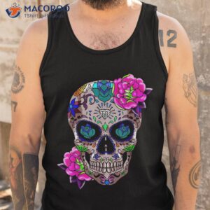 sugar skull day of the dead cool bone head skulls gift idea shirt tank top