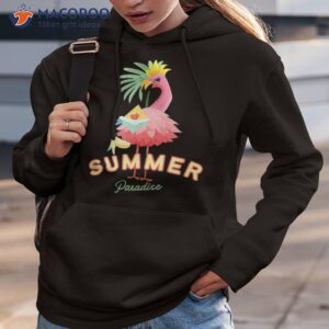 summer paradise tropical flamingo graphic with pineapples shirt hoodie 3