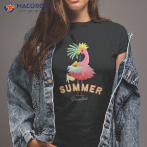 summer paradise tropical flamingo graphic with pineapples shirt tshirt 2