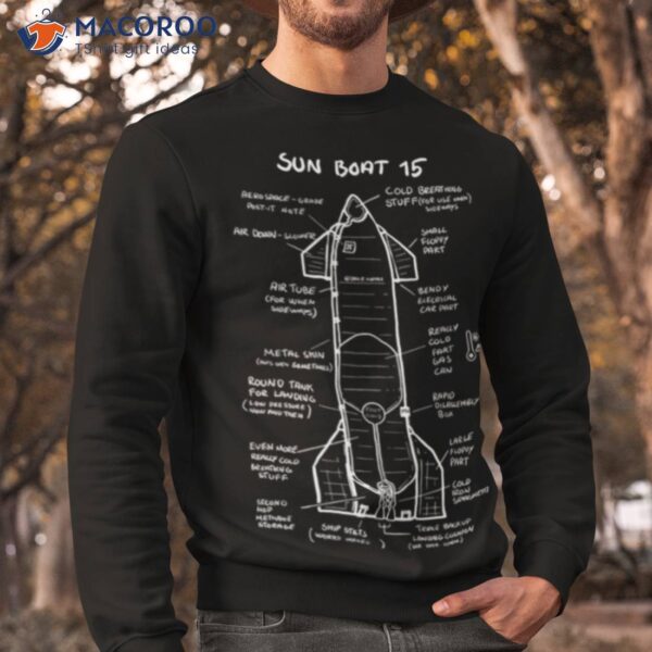 Sun Boat 15 Starship Schematics Shirt