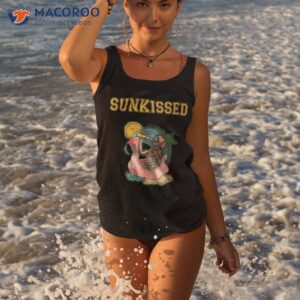 sunkissed summer skeleton flamingo vacation shirt tank top