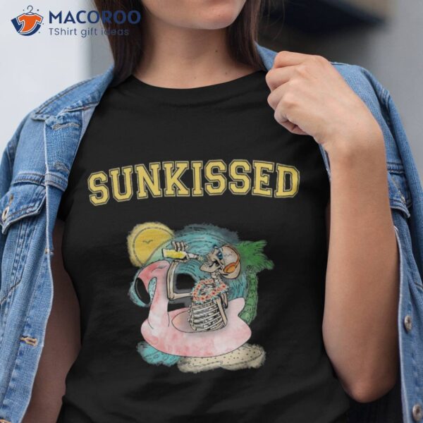 Sunkissed Summer Skeleton Flamingo Vacation Shirt