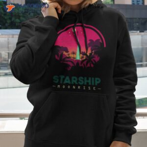 sunset art spacex starship retro shirt hoodie