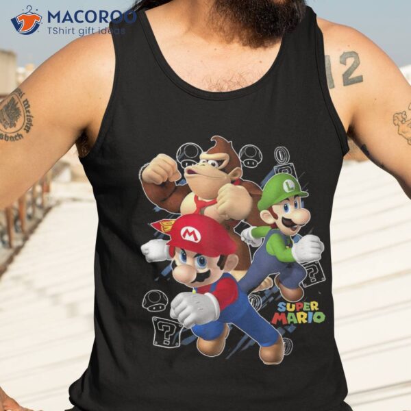 Super Mario Donkey Kong Luigi Action Pose Shirt