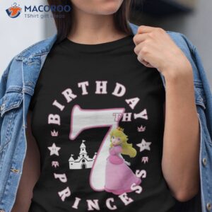 super mario princess peach 7th birthday portrait shirt tshirt