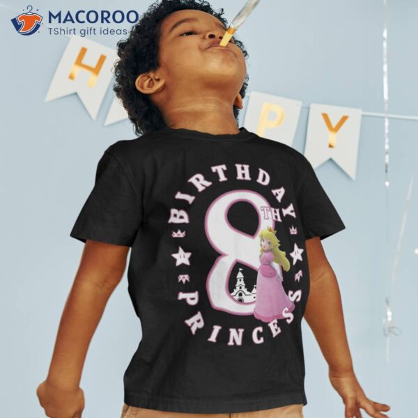 Super Mario Princess Peach 8th Birthday Portrait Shirt