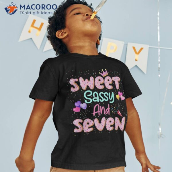 Sweet Sassy And Seven Birthday Shirt For Girls 7 Year Old