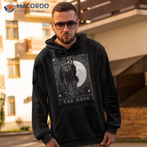 tarot card crescent moon and cat graphic shirt hoodie 2