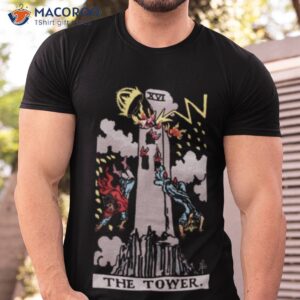 tarot the tower black background only shirt tshirt