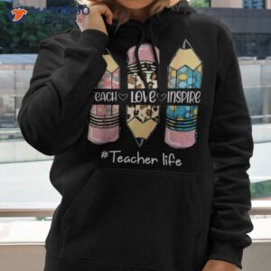 teach love inspire teacher life crayon shirt hoodie 2