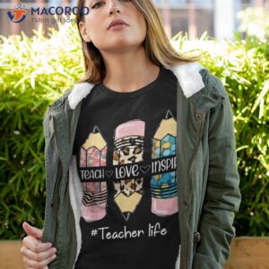 teach love inspire teacher life crayon shirt tshirt 4