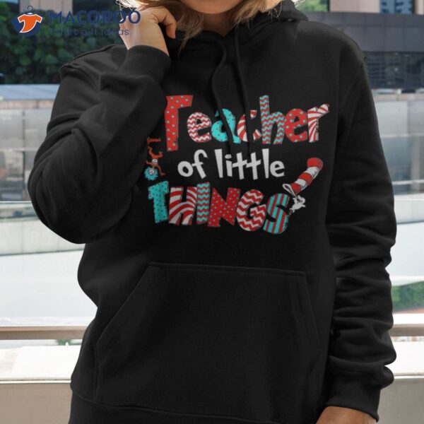 Teacher Of Little Things Gift For Cat In Hat Shirt