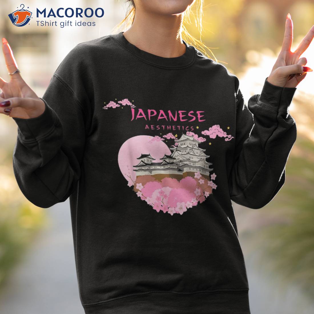 Temple Chinese Japanese Cherry Blossom Anime Japan Aesthetic Shirt