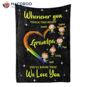 tenney to my dad from son personalized whenever you touch this heart colorful heart blanket 1