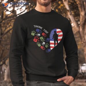 thank you veterans day american flag heart military army shirt sweatshirt