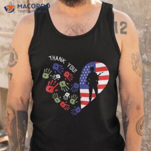 thank you veterans day american flag heart military army shirt tank top