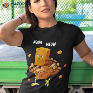 thanksgiving funny turkey fake cat meow kitty cats lover shirt tshirt 1