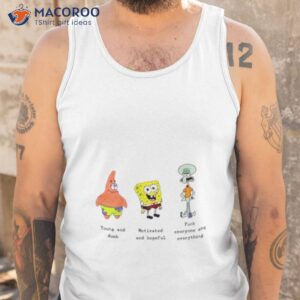 the 3 stages of growing up spongebob patrick squidward shirt tank top