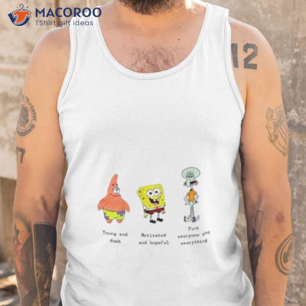 The 3 Stages Of Growing Up Spongebob Patrick Squidward Shirt