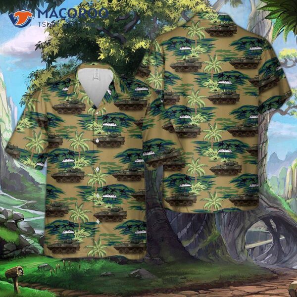 The Canadian Army Royal Dragoons (armoured), 2nd Mechanized Brigade Coyote Armoured Reconnaissance Vehicle Hawaiian Shirt