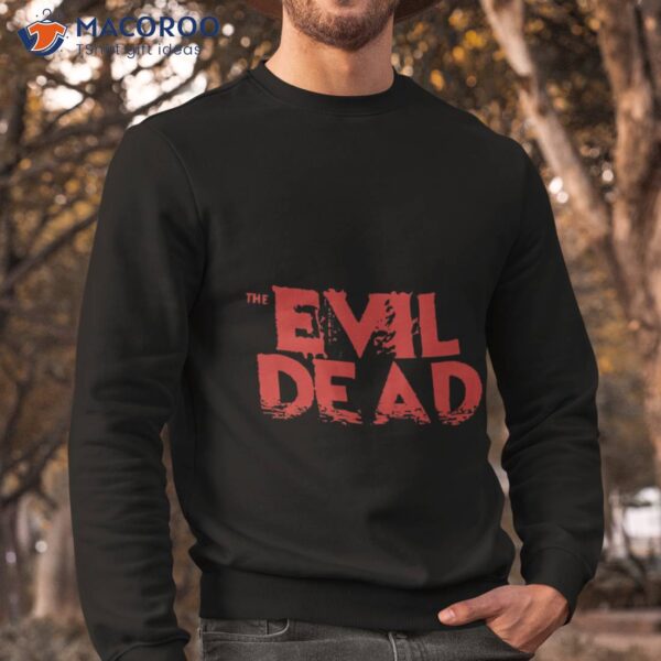 The Evil Dead Movie Cover Red Distressed Title Text Typography Shirt