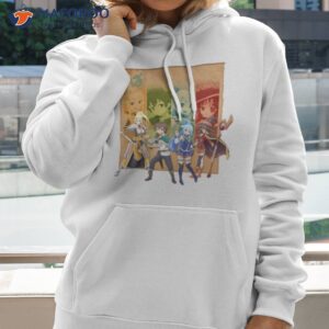 the four main characters of konosuba anime shirt hoodie 2