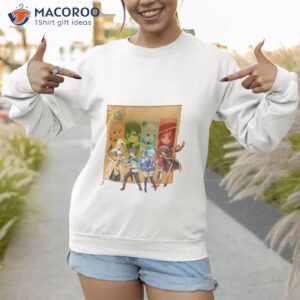 the four main characters of konosuba anime shirt sweatshirt 1