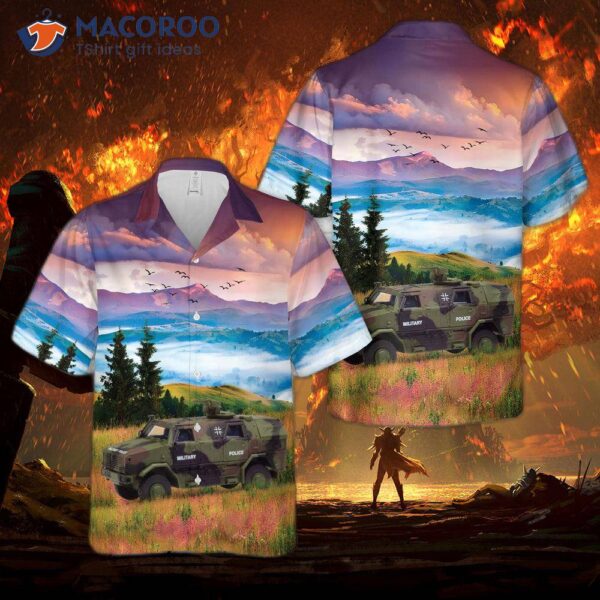 The German Army’s Atf Dingo 2 Armored Truck Hawaiian Shirt