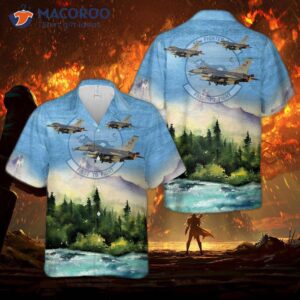 The U.s. Air Force 35th Fighter Squadron’s F-16c Fighting Falcon Hawaiian Shirt.