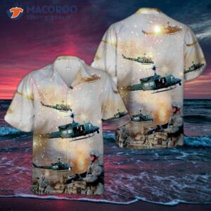 The U.s. Air Force 37th Helicopter Squadron Uh-1n Hawaiian Shirt